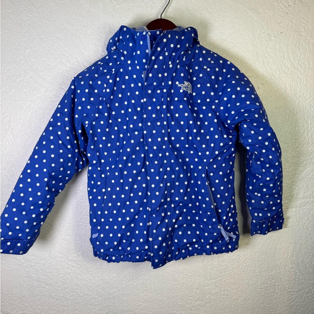 The North Face Hyvent 2pc Blue Polka Dot Jacket & Vest Excellent Condition Small